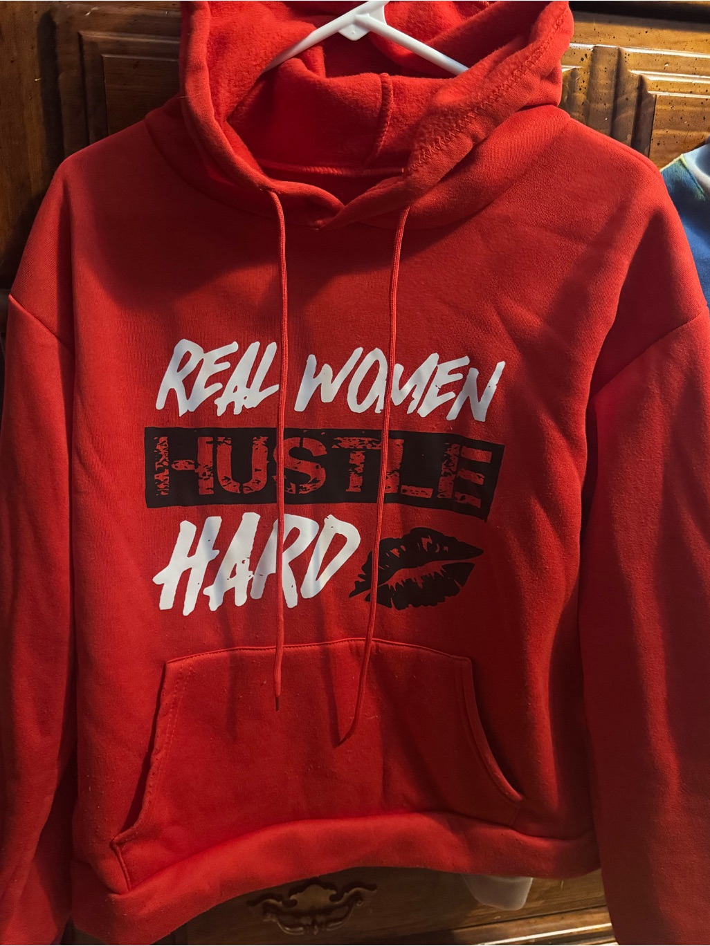 Real Women Hustle Hard Red Hoodie Sweatshirt
